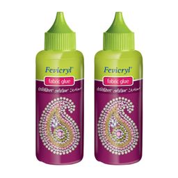 hunny- bunch Fevicryl Fabric Glue, Non-Toxic, Multi-Surface Adhesive For Sticking Embellishments on Fabric, Ideal for Art & Crafts (Pack of 2-80g Each) image 1