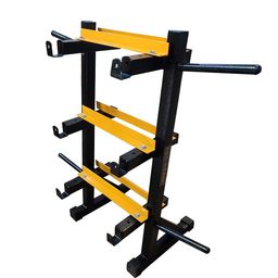 Protoner 3 in 1 Dumbbell Rack, Plate Stand and bar Holder (Black and Yellow) & Protoner Blend Joint Squat Stand with Safety Holders Heavy Duty Structure (Black and Yellow) image 2