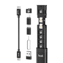 budi Multifunctional 9 in 1 Data Cable with USB Type-C Card Reader Micro SD Memory Card high-Speed Card Reader Adapter Suitable for Mobile Phone Cameras and Computers image 1