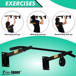 Protoner Dynamic Wall Mounting Chin up Bar with Lats Pully image 5