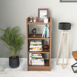 homeeasy 3 Layer Engineered Wood Multipurpose Rack, Open Bookshelf, Storage Organizer Stand BS-1(90x33x24cm) Brown image 3
