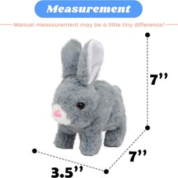 Hopping Walking Bunny Rabbit Toy with Sounds, Jumping Rabbit Wiggling Ears, Twitching Mouth and Nose, Educational Interactive Bunny Rabbit Toy for Baby Kids image 2