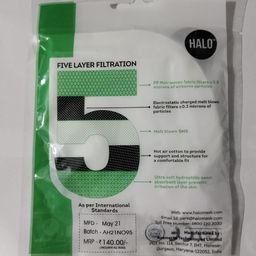Halo Anti Pollution Cotton N95 Reusable Unisex Face Mask, Ear Loop Style (Pack of 5) Protective Mask with 5 Layered Filtration image 2