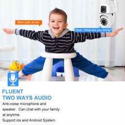 Maizic Smarthome Dual Lens/Dual Screen 4MP+4MP WiFi Mini Fox Indoor Camera with Full Color Night Vision, Two Way Audio, PTZ Control, Siren, 360° View, Motion Detection, SD Support UP to 128 GB image 5