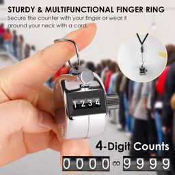 LABART Metal Handheld Tally Counter 4-Digit Number Count Clicker Counter, Hand Mechanical Counters Clickers Pitch Counter for Coaching, Chatting, Knitting, People, Lap, Fishing & Many More Pack of 2 image 4