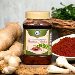 SENTHILSWATHI FOOD SPICES & HERB BLENDS Pirandai Thokku-300 G Very Tasty Rice Mix Bone Health Knee Pain Relief Care Home Made With Pure Gingelly Oil Chettinadu Special No Preservatives image 2