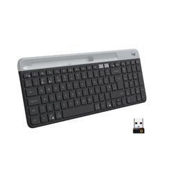 Logitech K580 Slim Multi-Device Wireless Keyboard Bluetooth/Receiver, Compact, Easy Switch, 24 Month Battery, Win/Mac, Desktop, Tablet, Smartphone, Laptop Compatible - Graphite image 1