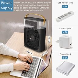infinizy Portable-Mini-Air-Conditioner-Cooler-with-LED-Nightlight-Timer-3-Wind-Speeds-and-3-Spray-Modes-for-Home-Office-Bedroom-Table-and-Desktop image 5
