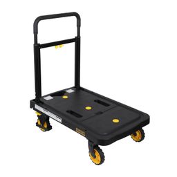 Stanley FATMAX FXWT-712-SP Platform Trolley, 135kg Load Capacity, Durable Aluminium, Foldable 360 Degree Swivel Guarded Braked Wheels, Soft Grip Telescopic Handle, Open Dimn: 68 x 41 x 72/82/92 cm image 2
