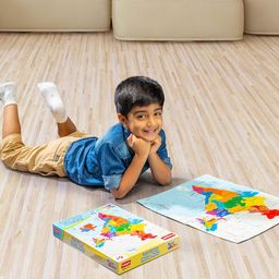 Play & Learn Funskool India Map, Jigsaw Puzzle Game for Kids, 104 Pieces, Educational, Learning & Development, Fun Activity Toy for Childrens, Gift Set for Kid, Age 6+ Years image 4