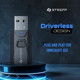 Striff 2 in 1 Bluetooth 5.0 Transmitter Receiver | 3.5mm Stereo Audio Adapter with Mic | Portable Design | Driverless Plug and Play | Easy Slide Switch Mode | 10m Range image 2