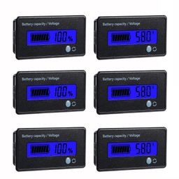 aediko 3pcs Battery Meter DC 12V 24V 36V 48V Battery Capacity Indicator Golf Cart Voltage Meter with LCD Display Blue Backlight image 1