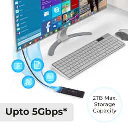Zebronics CM01 M.2 SATA SSD Enclosure with Aluminum Case, Type-C 3.1 Gen 1, Upto 5Gbps* and Upto 2TB Max. Storage Capacity. image 4