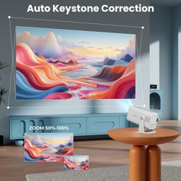 WZATCO Yuva Go Pro Native 1080P Android 13.0 Smart Projector, Auto Keystone, 4X Brighter, 4K HDR Support, Rotatable Design with Netflix, Prime etc, WiFi 6 & BT, Screen Mirroring, ARC, White image 5
