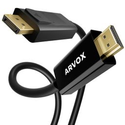 ARVOX DisplayPort to HDMI Cable, 4K@30Hz Uni-Directional UHD DP to HDMI Audio & Video Display Cable for Projector, Laptop, TV, Monitor, MacBook 6FT image 1