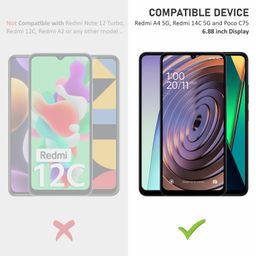 supcares Military-Grade Gorilla Tempered Glass Screen Protector for Redmi A4, Redmi 14C and Poco C75 (6.88 Inch) With Installation Kit | Edge to Edge Coverage | Black image 2