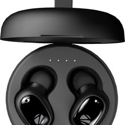 ZEBRONICS Zeb-Sound Bomb 1 TWS Earbuds with BT5.0, Up to 12H Playback, Touch Controls, Voice Assistant, Splash Proof with Type C Portable Charging Case (Black) image 1