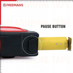 FREEMANS PRO-TEK 7.5m:25mm Steel Inchi Pocket Measuring Tape with Non Slip Rubber covered ABS case, Click-Action Front Lock, Pause Button, Hand Strap and Belt-Clip image 5