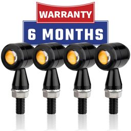 OBEROI'S TRADERS Bullet Shape Front/Rear Turn Signal Led Indicator Fog Light | Spot Light Universal For All Bikes (Pack Of 4, Black) image 1