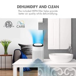 tenergy Sorbi 1000ml Air Dehumidifier w/Air Purifying Function, True HEPA Filter, Auto Shutoff, Touch Control Adjustable Air Speed, Ultra-Quiet Allergies Eliminator, Ideal Closets Bathrooms image 3