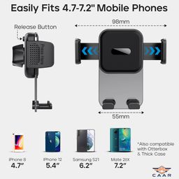 ssvcaar Mobile Holder for Car, Car Mobile Holder with 360° Rotation, Air Vent Compatible, Secure Phone Mount for iPhone, Samsung, OnePlus & More. image 3
