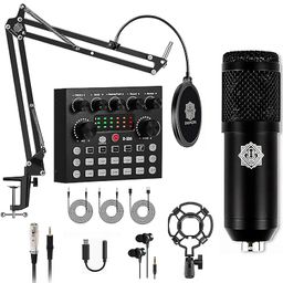 DIGIMORE Condenser Mic for Singing with V8 Sound Card | Condenser Microphone Kit | Voice Changer | Studio Recording Equipments Full Set, Voice Recorder Mic, Karaoke, Gaming, Podcast & Lecture (D-430) image 1