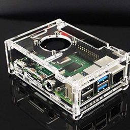 rpi shop Raspberry pi 4 case Model B Acrylic case with Fan + heatsink Included image 1