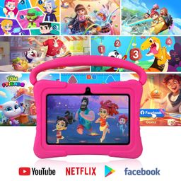 NEWISION 7 inch kids tablet with case, android 13 tablet 32gb with wifi, dual camera, education, games, kids software pre-installed, computer tablet with age filters, image 5