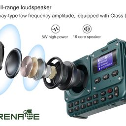 Pagaria Grenade 5 Watts Pocket FM Radio with Bluetooth, Tf Card/USB Speaker – LCD Display with Song Name, Folder Selection, Type C Charging, Voice Recording & More image 3