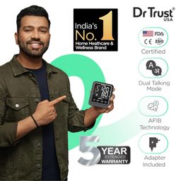 Dr Trust Atrial Fibrillation Automatic Dual Talking Digital BP Monitor Machine (Black) image 2
