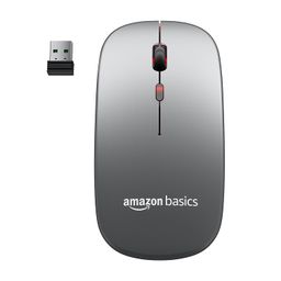 amazon basics 2.4GHz Wireless + Bluetooth 5.1 Mouse, Multi-Device Dual Mode Slim Rechargeable Silent Click Buttons Wireless Bluetooth Mouse, 3 Adjustable DPI image 1