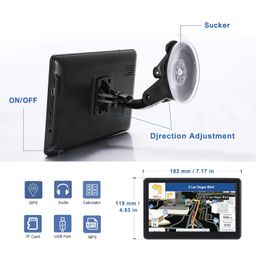 mrsxwpy 2023 Newest Car GPS Navigator 7-inch Touch Screen Real Voice prompts Turn Direction Speed Limit Warning car GPS Satellite Navigator, Lifetime Free Update World map image 5