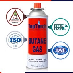 Top Torch® Portable High Pressure 225G Flame Butane Liquefied Gas Canister Can Perfect Suitable To Refill Flame Lighters. Small Stove, Flame Torch, Welding (Pack Of 2) image 2