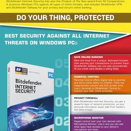 BitDefender Internet Security - 1 User, 3 Years Windows (Email Delivery in 2 hours - No CD) image 2