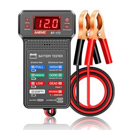 TecoKart 12V Car Battery Health Tester, Comprehensive Analysis Voltage Tester With LED, Battery Load Tester For Two Wheeler Batteries, Car Battery Trouble Shooting Universal Battery Tester, Black image 1