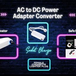 bahunami AC to DC Power Adapter Converter | 220V to 12V-10A-120W | Car Cigarette Lighter Socket Charger with Pipe | Suitable for Digital Car Air Compressor & Home Use (White) image 2