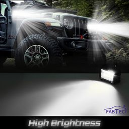 FABTEC 4 Inch bar Light Flashing led Fog Light 19 led with 5 Modes Versatile Off-Road Fog & Spot Flood Beam for Bikes and Scooties with On/Off Switch (White & Yellow) (19 Led 4 Inch) (Set of 2) image 4
