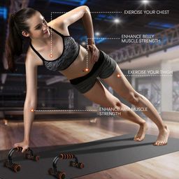 generic LAXNR Push Up Bars, Gym Exercise Equipment, Fitness Pushup Handles with Cushioned Foam Grip, Non-Slip Sturdy Structure 1 Pair Pushup Bar for Men & Women image 3