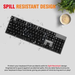 Amkette Lexus Neo Keyboard Mouse Combo Wired for Laptops, PCs, & USB-Compatible Devices | UV-Coated, Long-Lasting, Anti-Fade Keys | Spill-Resistant Design | Multimedia Keys | Comfortable Typing (Grey) image 5