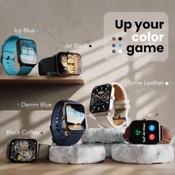 Boult Drift+ Smart Watch 1.85''HD Screen, Bluetooth Calling, IP67, 500 Nits Brightness,150+ Watchfaces, AI Voice Assistant, SpO2 Monitoring, 100+ Sports Mode Smartwatch (Snow Leather) image 3