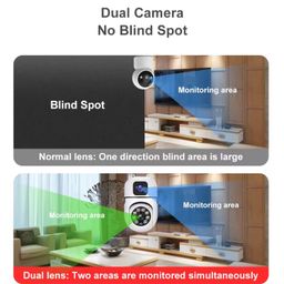 Maizic Smarthome Dual Lens/Dual Screen 4MP+4MP WiFi Mini Fox Indoor Camera with Full Color Night Vision, Two Way Audio, PTZ Control, Siren, 360° View, Motion Detection, SD Support UP to 128 GB image 3