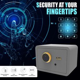 Link Smart Ultron Safe Locker for Home – 17L Capacity, Motorized Digital Lock, Fingerprint & PIN Access, Anti-Theft password & Vibration Alarm, Grey image 4