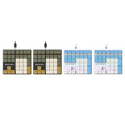 33 Keys Wired Numeric Keypad Mini Easy to Use for Cashier Financial Business A Cyan Axis image 4
