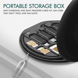 Wayona All in One 60W USB C to C Fast Charging Travel Cable Set Type C,Lightening and Micro USB Port Inbuilt Mobile Stand Compatible with iPhone,iPad,Samsung,OnePlus,Mi,Oppo,Vivo,iQOO (All in 1,Black) image 5