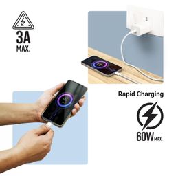 ZEBRONICS Type C to Type C Strong Braided Cable, 60W PD Fast Charging, for iPhone 16 Series, 15 Series, iPad, MacBook, Samsung, Other Android Devices, Data Sync, 1 Meter (ZEB-TT60+) image 3