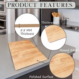 Eduway Multipurpose Wooden Drawing Board & Lap Board | Include 2 Clips for Holding Paper | Study Pad, Writing Pad for Keyboard & Laptop | Smooth Surface Plank for Students, Artists | Brown - 16x24 image 3