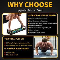 oddish; way to fitness ODDISH way to fitness Push Up Board System - 15 in 1 Body Building Exercise Tools, Hand Grip, Finger Gripper Combo Pack - Workout Push Up Stands, Training System for Men and Women (PUSH-UP-COMBO) image 2