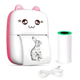 Dangfly Mini Portable Pocket Printer with USB Cable- Inkless Instant Printing- Thermal Printer for Note/Photo Web Document Printing- Bluetooth Printer for Android or iOS image 1
