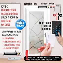 OldArc BT1E Door Access Control Touch Keypad 12VDC | Pin + RFID Access Control keypad for Door Electronic Lock | Keyless Door Entry RFID Card Reader | Home,Office Door Access Control Lock System image 2