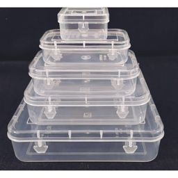 Right Rectangular Small Size Plastic Boxes for Small Storage Things Jewellery/Dry Fruits/Stationery (Transparent) -Set of 5 Pieces image 2
